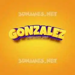 gonzalez in Orange Toon style - 3D name wallpaper