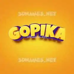 gopika in Orange Toon style - 3D name wallpaper