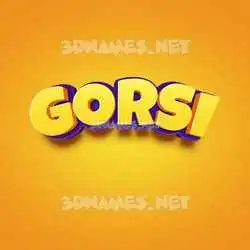 gorsi in Orange Toon style - 3D name wallpaper