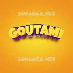goutami in Orange Toon style - 3D name wallpaper