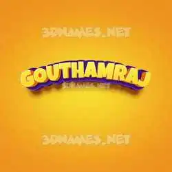 gouthamraj in Orange Toon style - 3D name wallpaper
