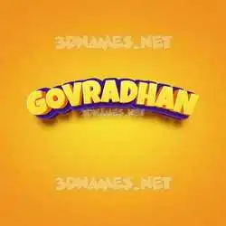 govradhan in Orange Toon style - 3D name wallpaper