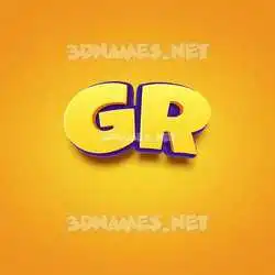 gr in Orange Toon style - 3D name wallpaper