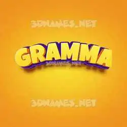 gramma in Orange Toon style - 3D name wallpaper