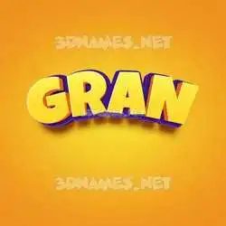 gran in Orange Toon style - 3D name wallpaper