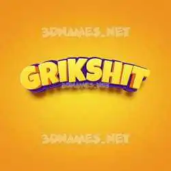 grikshit in Orange Toon style - 3D name wallpaper