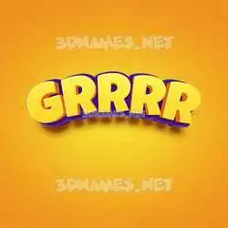 grrrr in Orange Toon style - 3D name wallpaper