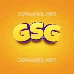 gsg in Orange Toon style - 3D name wallpaper
