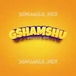 gshamshu in Orange Toon style - 3D name wallpaper