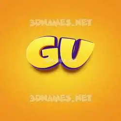 gu in Orange Toon style - 3D name wallpaper