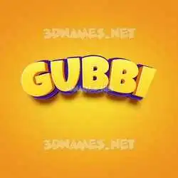gubbi in Orange Toon style - 3D name wallpaper