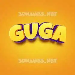 guga in Orange Toon style - 3D name wallpaper