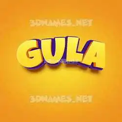 gula in Orange Toon style - 3D name wallpaper