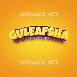 guleafsha in Orange Toon style - 3D name wallpaper