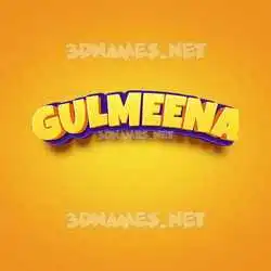 gulmeena in Orange Toon style - 3D name wallpaper