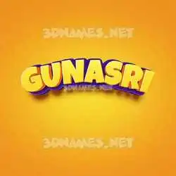gunasri in Orange Toon style - 3D name wallpaper