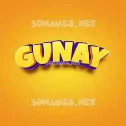 gunay in Orange Toon style - 3D name wallpaper
