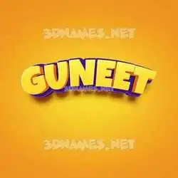 guneet in Orange Toon style - 3D name wallpaper