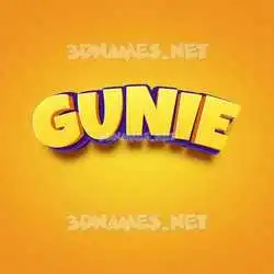gunie in Orange Toon style - 3D name wallpaper