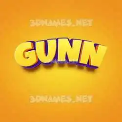 gunn in Orange Toon style - 3D name wallpaper