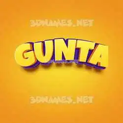 gunta in Orange Toon style - 3D name wallpaper