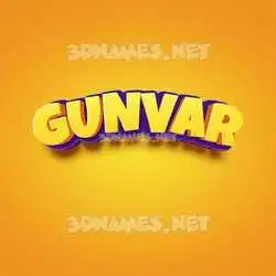 gunvar in Orange Toon style - 3D name wallpaper
