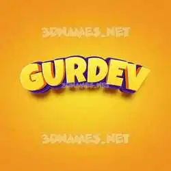 gurdev in Orange Toon style - 3D name wallpaper