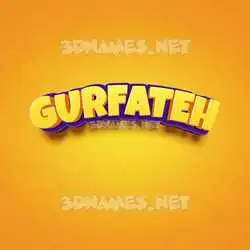 gurfateh in Orange Toon style - 3D name wallpaper