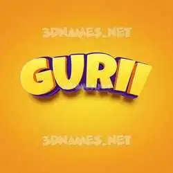 gurii in Orange Toon style - 3D name wallpaper