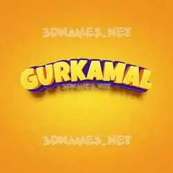 gurkamal in Orange Toon style - 3D name wallpaper