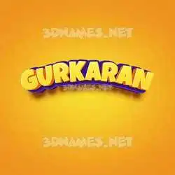 gurkaran in Orange Toon style - 3D name wallpaper
