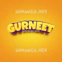 gurneet in Orange Toon style - 3D name wallpaper