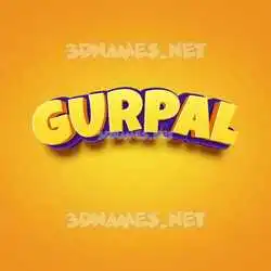 gurpal in Orange Toon style - 3D name wallpaper