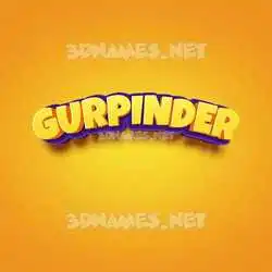 gurpinder in Orange Toon style - 3D name wallpaper