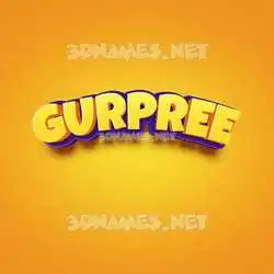 gurpree in Orange Toon style - 3D name wallpaper