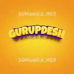 gurupdesh in Orange Toon style - 3D name wallpaper