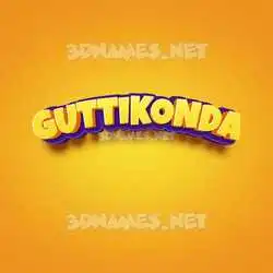 guttikonda in Orange Toon style - 3D name wallpaper