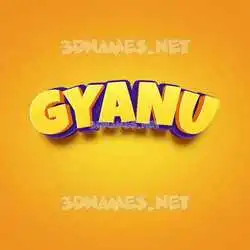gyanu in Orange Toon style - 3D name wallpaper