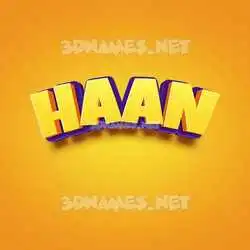 haan in Orange Toon style - 3D name wallpaper