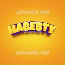 habebty in Orange Toon style - 3D name wallpaper