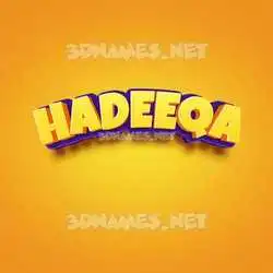 hadeeqa in Orange Toon style - 3D name wallpaper