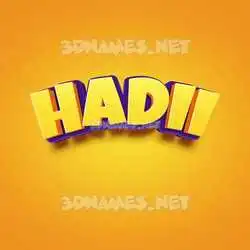 hadii in Orange Toon style - 3D name wallpaper