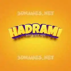 hadrami in Orange Toon style - 3D name wallpaper
