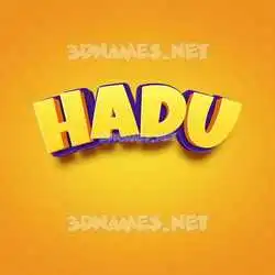 hadu in Orange Toon style - 3D name wallpaper