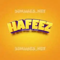 hafeez in Orange Toon style - 3D name wallpaper