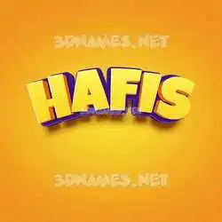 hafis in Orange Toon style - 3D name wallpaper