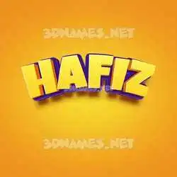 hafiz in Orange Toon style - 3D name wallpaper
