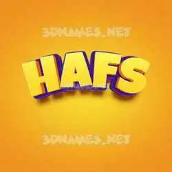 hafs in Orange Toon style - 3D name wallpaper
