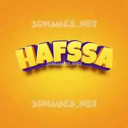hafssa in Orange Toon style - 3D name wallpaper