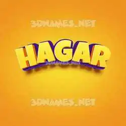 hagar in Orange Toon style - 3D name wallpaper
